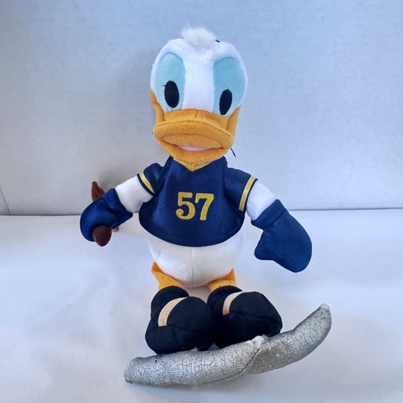 Disney Other - Disney Donald Duck Ice Hockey Plush 57 Blue Jersey Helmet Skates 10" Toy